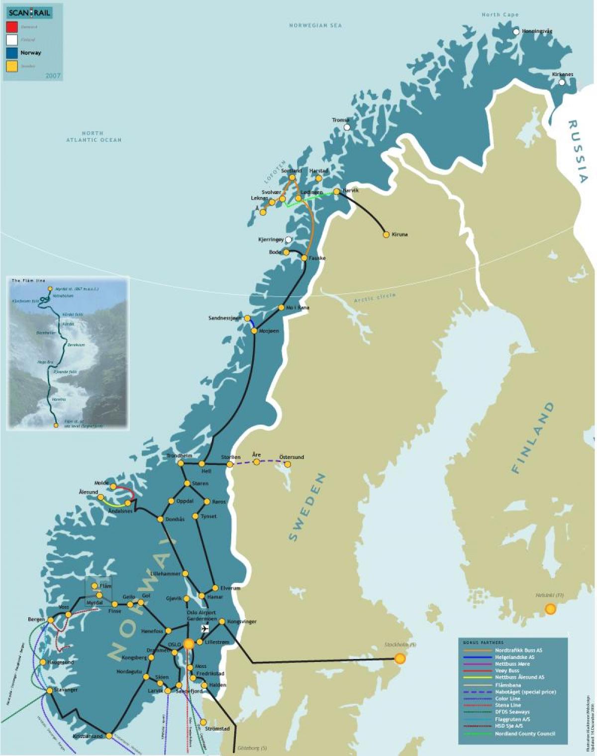 नॉर्वे रेल मानचित्र