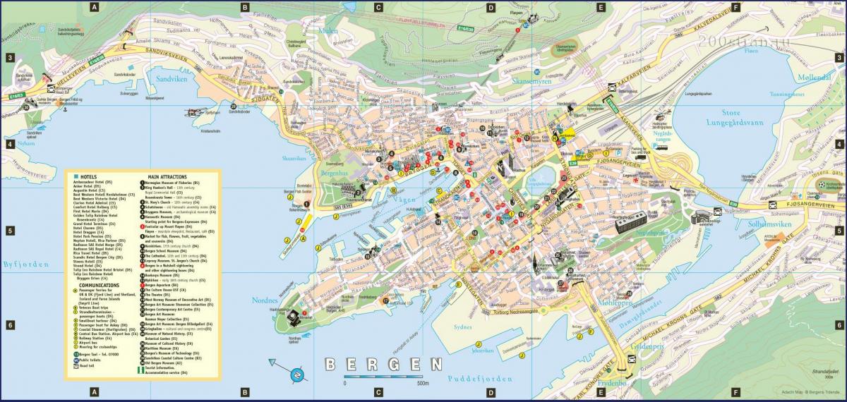 बर्गन नॉर्वे शहर के नक्शे