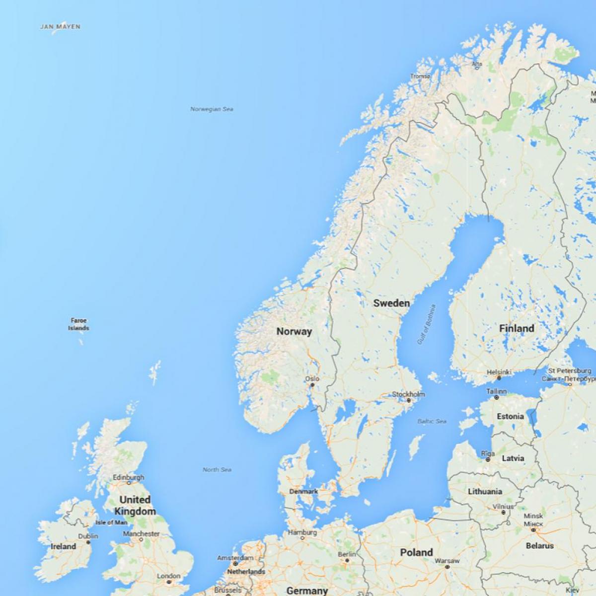 मानचित्र नॉर्वे नॉर्वे