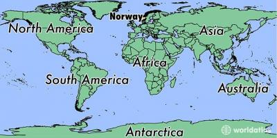 मानचित्र नॉर्वे के स्थान पर दुनिया 
